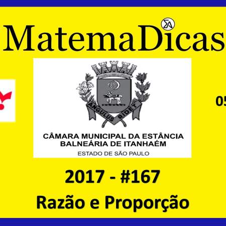 razão e proporção vunesp 2018 resolução de exercícios e questões de provas concursos e vestibulares câmara municipal estância balneária de itanhaém