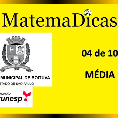 Média (04 de 10) – Câmara de Boituva – Vunesp 2020 – #0304 – Matemática