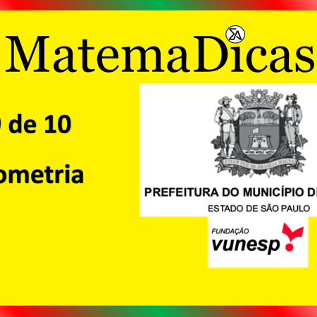Geometria (09 de 10) – Prefeitura de Jundiaí – Vunesp 2021 – #0354 – Matemática
