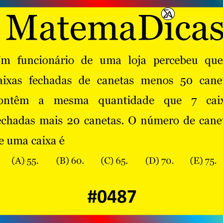 Equação 1º grau - Matemática - #487
