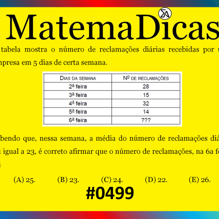 Média Simples - Matemática - #499