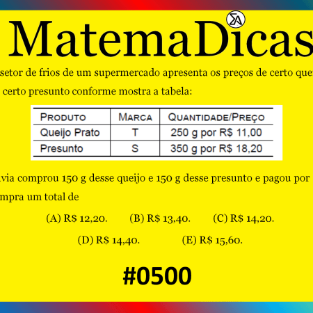 Regra de três - Matemática - #500